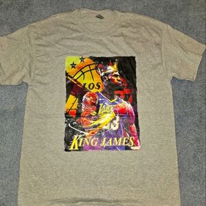 Gray Graphic T-Shirt with King James Print